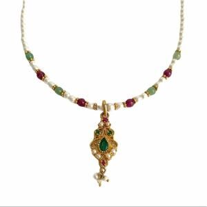 Vintage Gold and Green Necklace